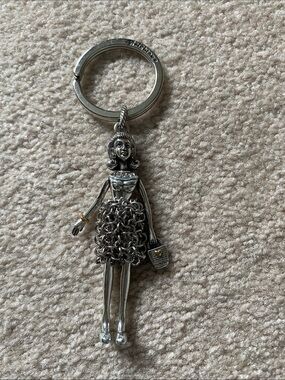 Brighton Silver-Tone Doll Key & Card Holder Charm with Gold Accents